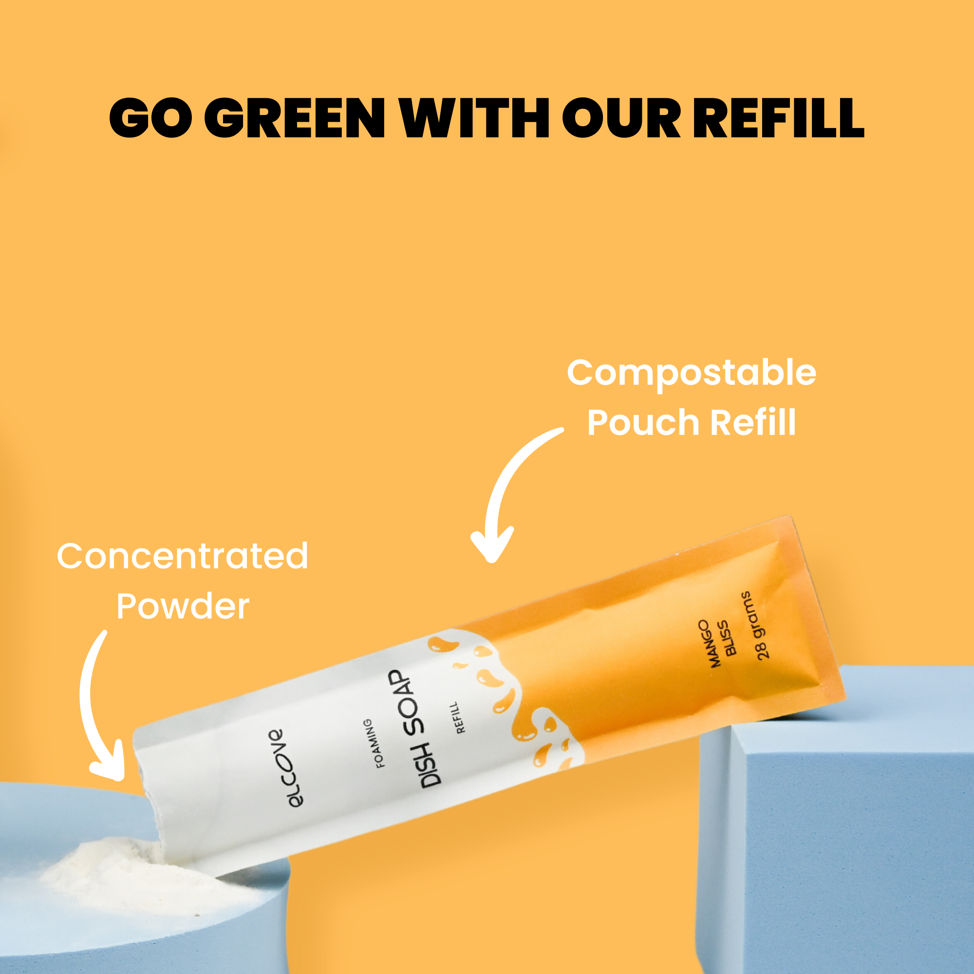 Foaming Dish Soap Refills (Sets of 5,10 or 15 Refills) - Mango