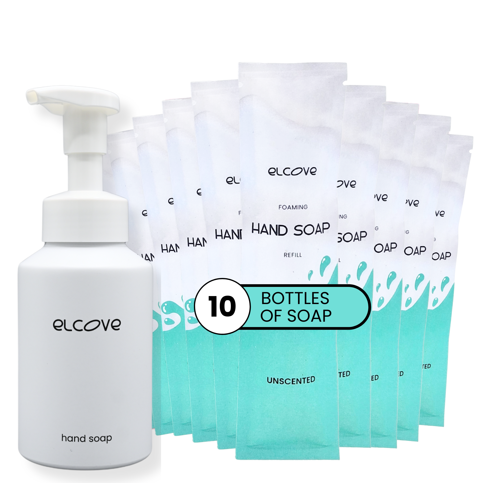 Foaming Hand Soap Refills 10pk + Free Reusable Aluminum Bottle