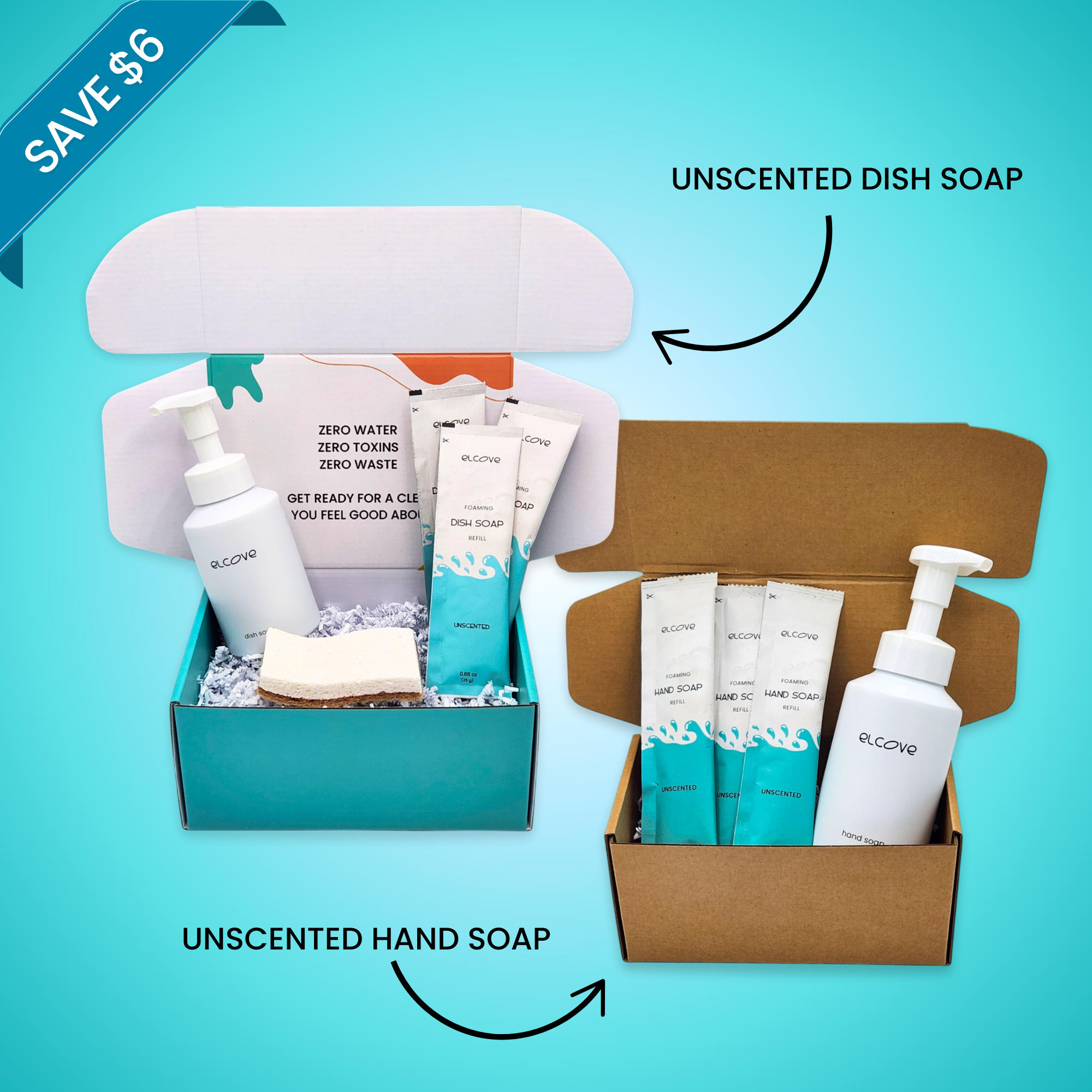 Hand and Dish Soap Starter Set Bundle (Unscented)