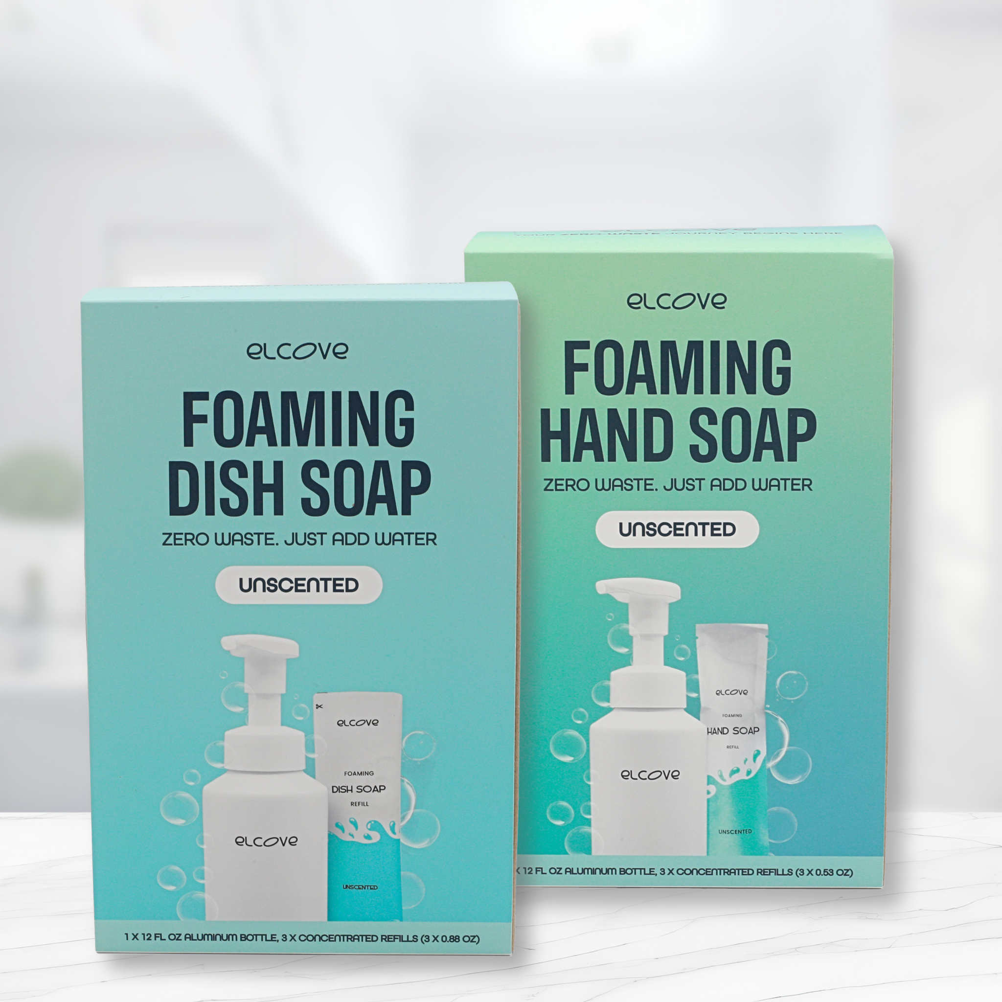 Hand and Dish Soap Starter Set Bundle (Unscented)