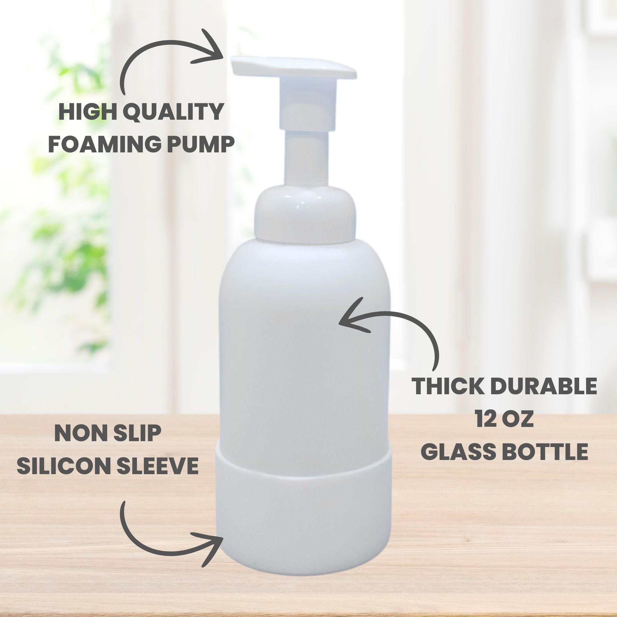 Reusable Glass Foaming Bottles - 2 pack